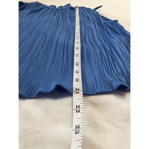 Zara Women's Sleeveless Pleated Top XS Blue Tie-Back Going Out Top Office Career - Picture 5 of 5